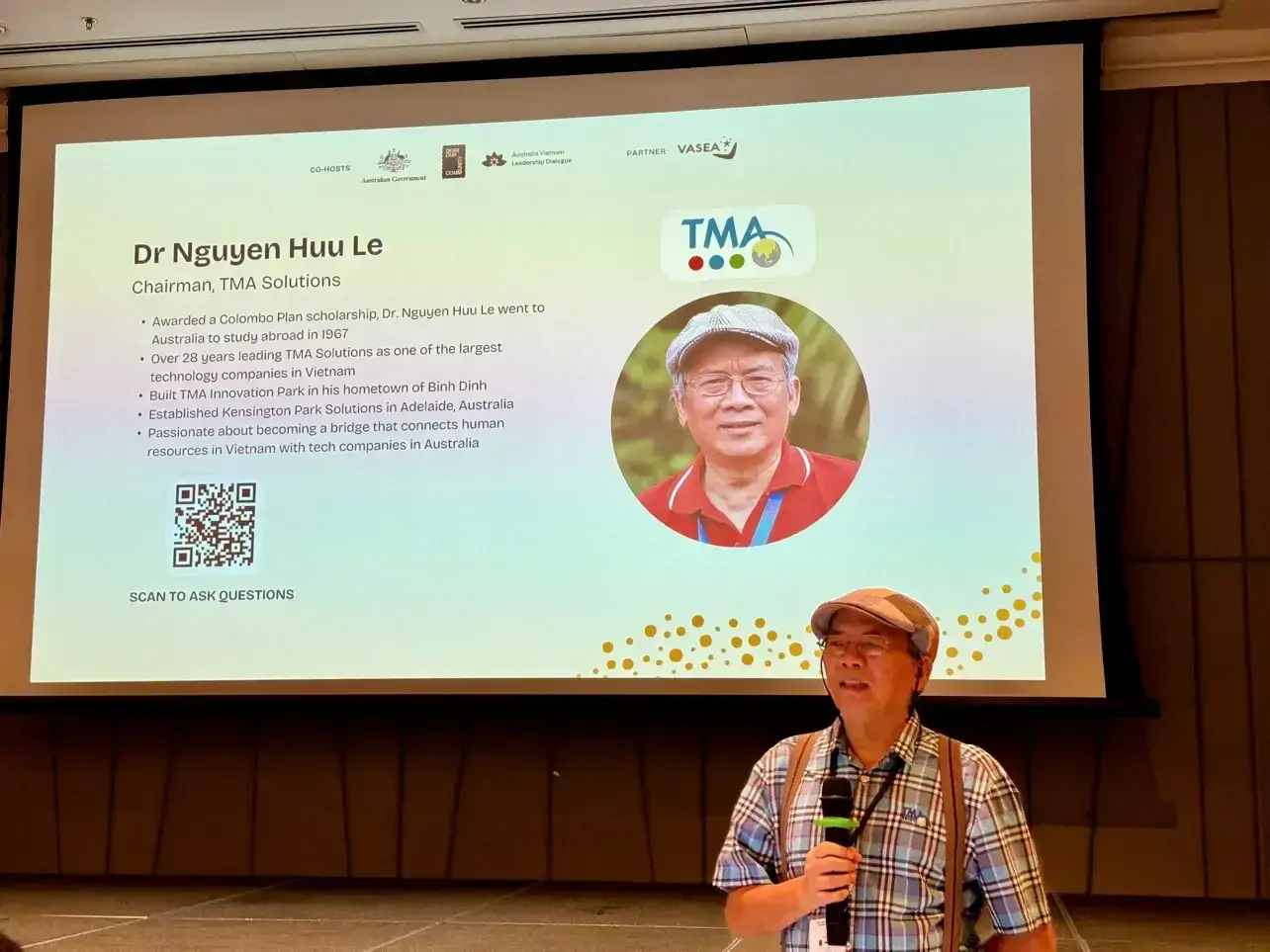 TMA Innovation Dr. Nguyen Huu Le speaking at the forum