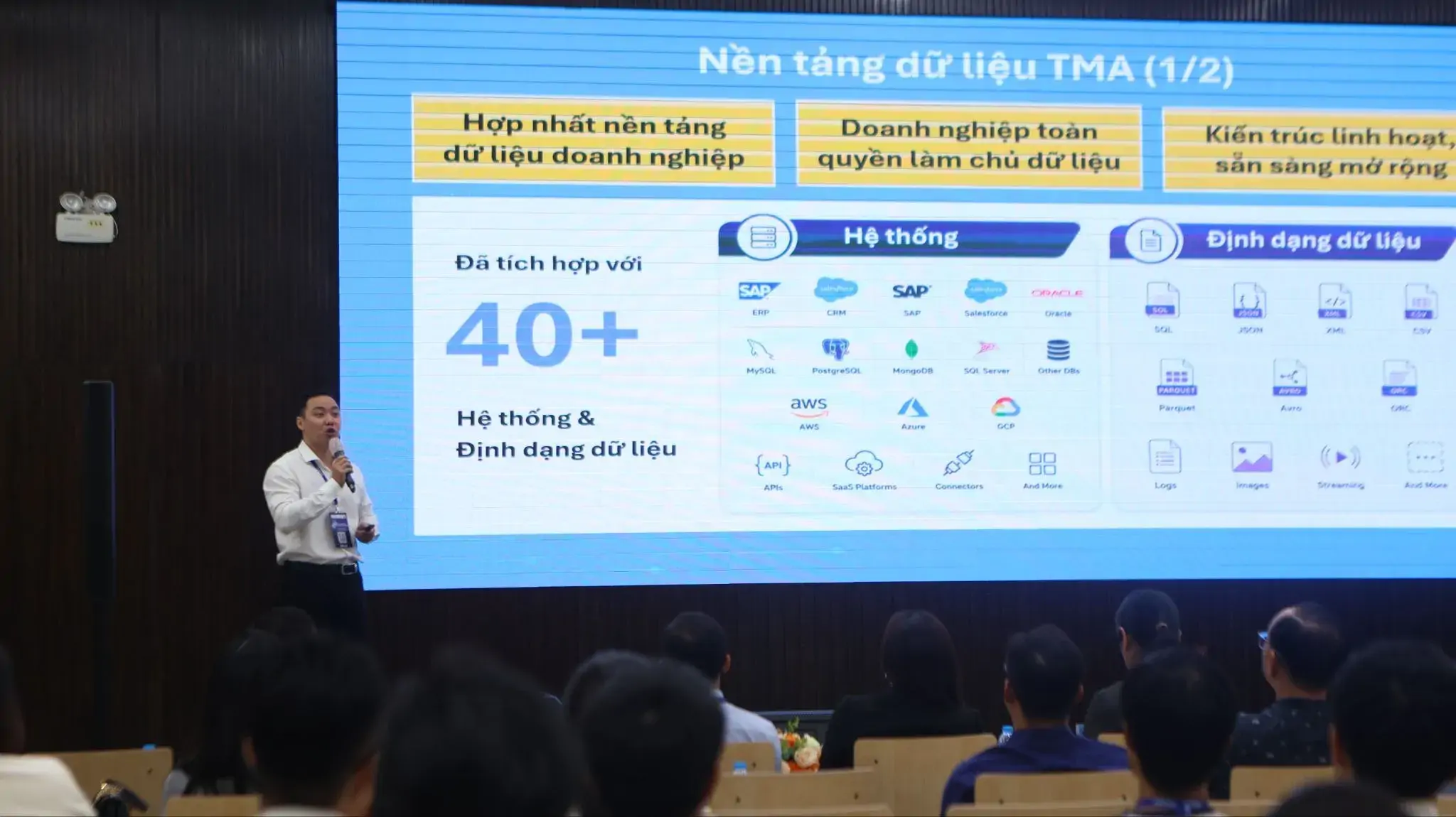 Mr. Pham Tuan Anh - Director of AI Center at TMA, presenting Local Data & AI Solutions.
