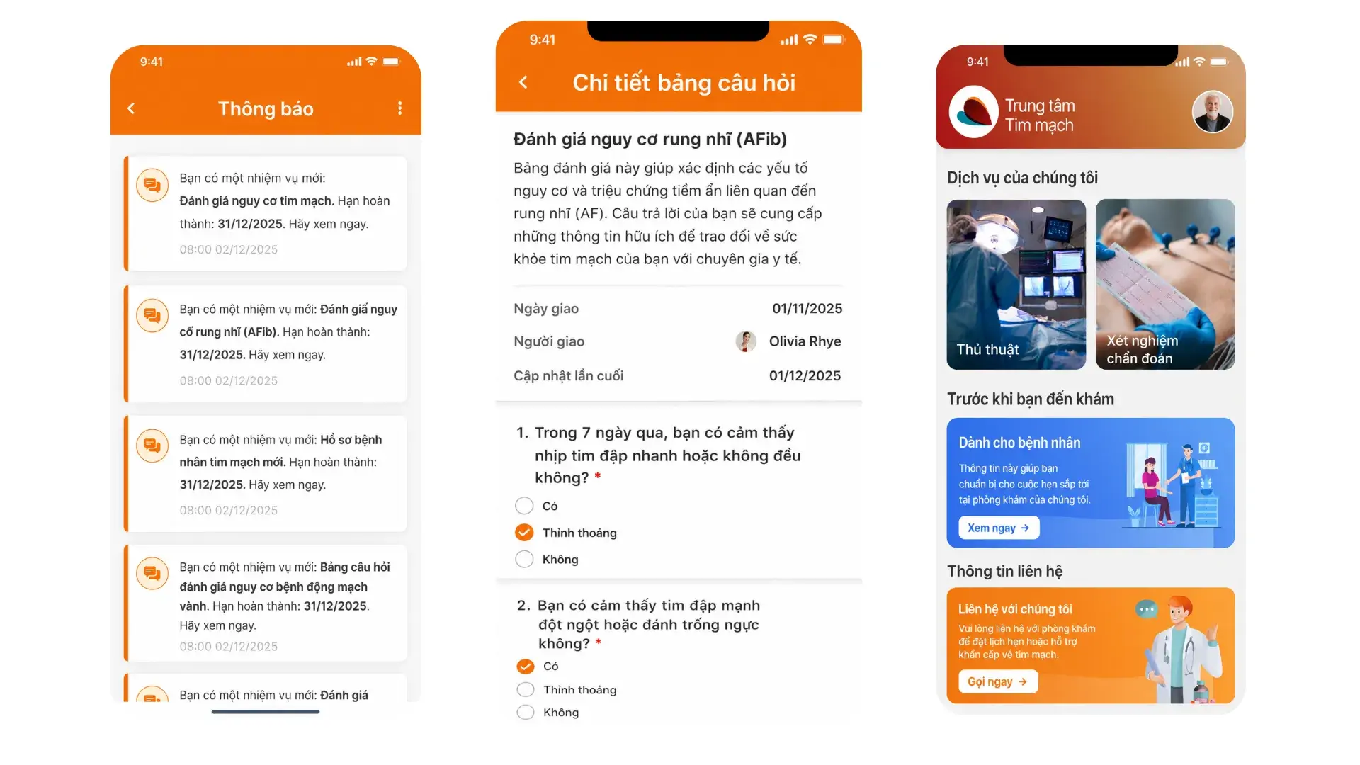 Đánh giá Số cho Phòng khám Tim mạch